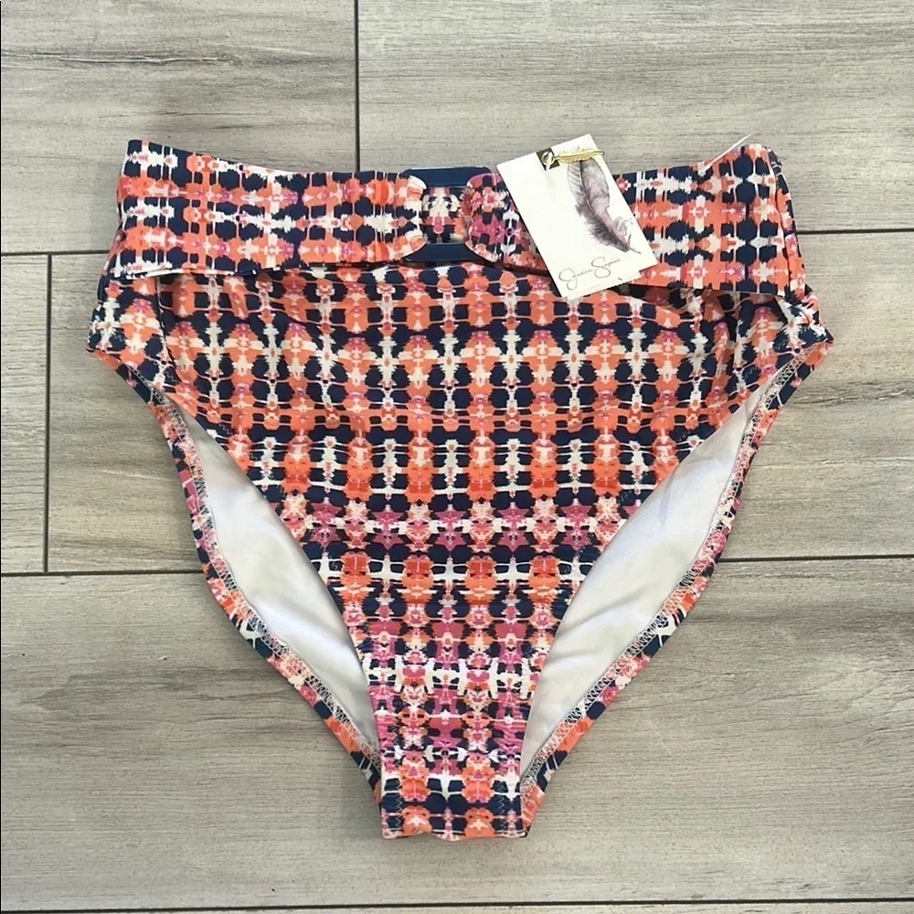 Jessica Simpson high rise bikini swim bottoms small NEW